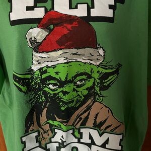 Star Wars Yoda/“Elf I am not” green T-shirt. XL-gently used